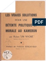 Les Vraies Solutions Pour Une Detente Politique Et Morale Au Kamerun