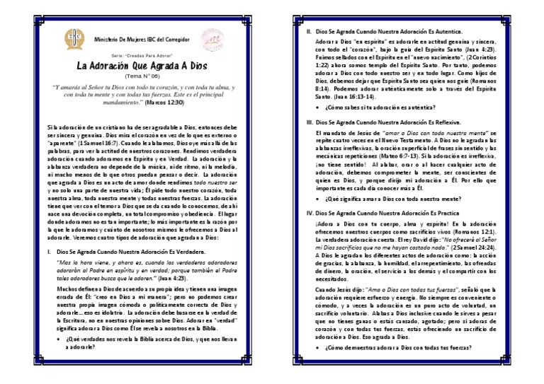 La Adoración Que Agrada A Dios | PDF | Verdad | Dios