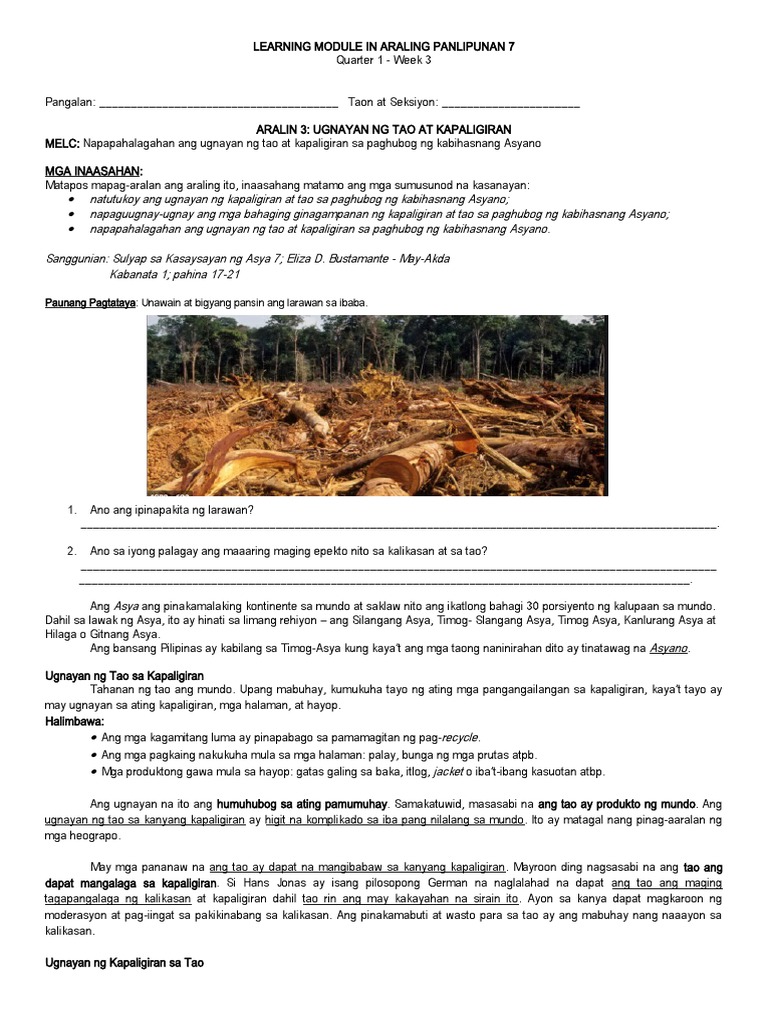 Paunang Pagtataya: Unawain at Bigyang Pansin Ang Larawan Sa Ibaba | PDF