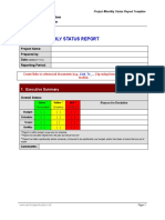 Monthly Status Report Template