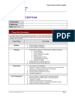 Phase Exit Plan Template