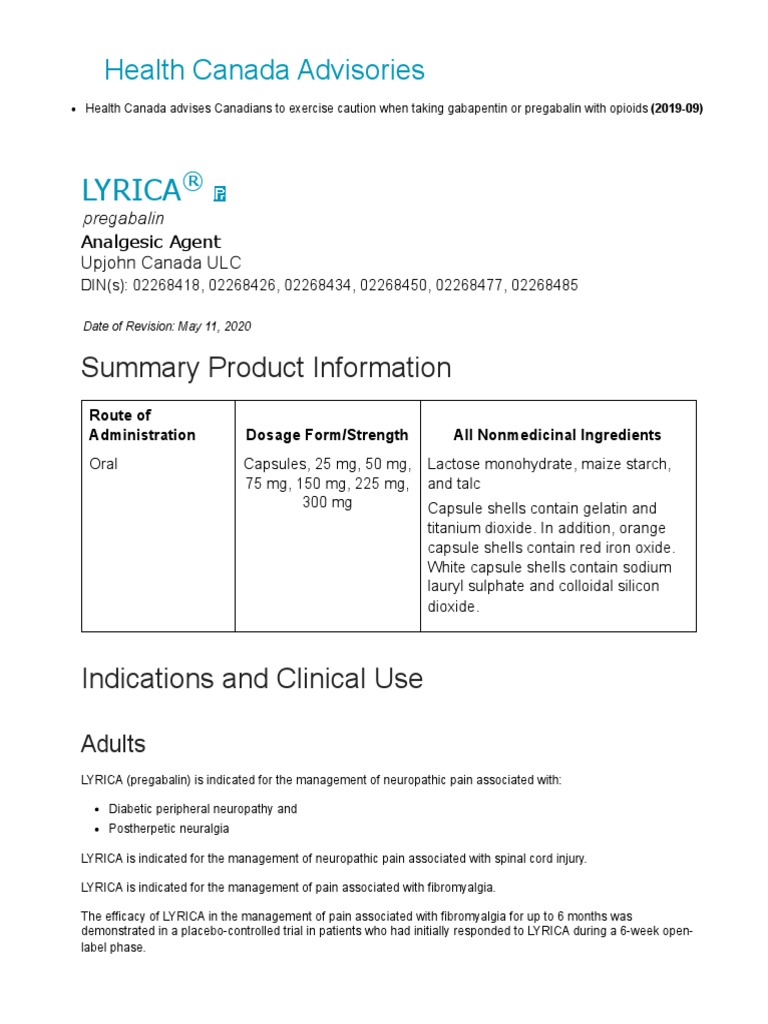 Lyrica | PDF | Opioid | Peripheral Neuropathy