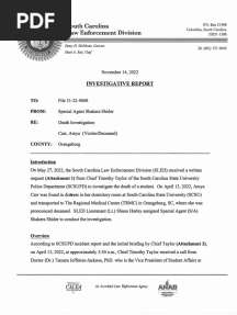 SLED Investigative Report