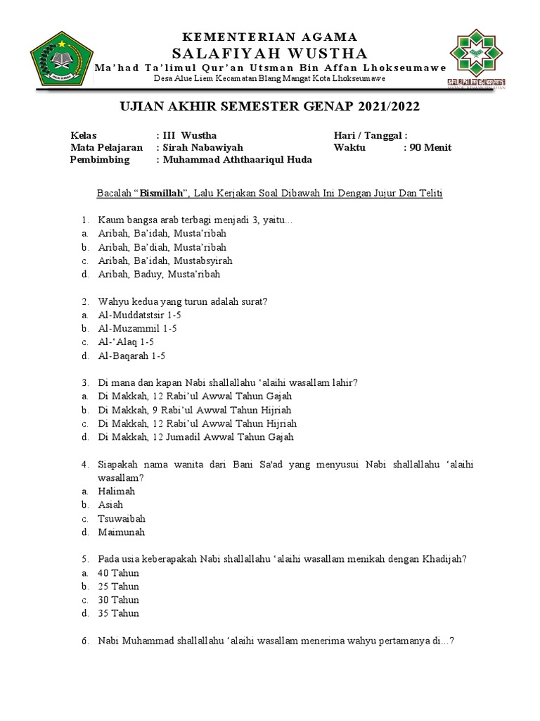 Download soal uas kelas 3 tema 1 beserta jawabannya
