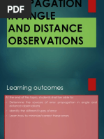 Error Propagation in Angle and Distance Observations