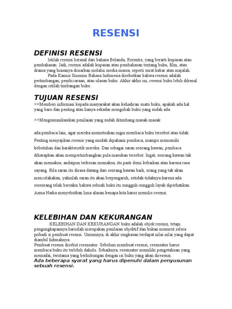 Charmant Cara Membuat Resensi Buku Yang Baik 