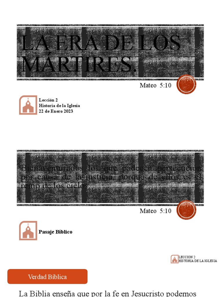 E.D. 22012023 La Era de Los Mártires PDF Historia del cristianismo