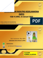 Manajemen Fasilitas Keselamatan (MFK) : CQE-4 LARSI, 15 Januari 2022