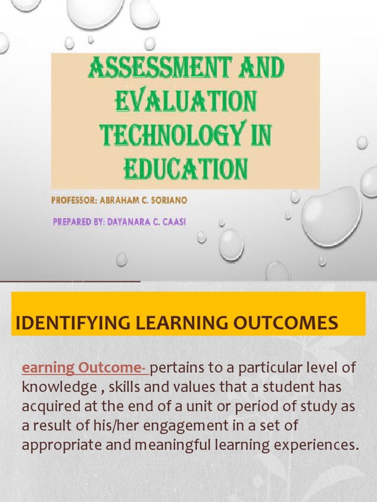Learning Outcomes and Assessment Methods | PDF | Educational Assessment ...