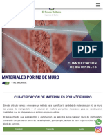 ▷ Cantidad de MATERIALES por M2 DE MURO (Tabique,Block,Tabicón)