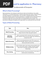 Computer and Its Application in Pharmacy