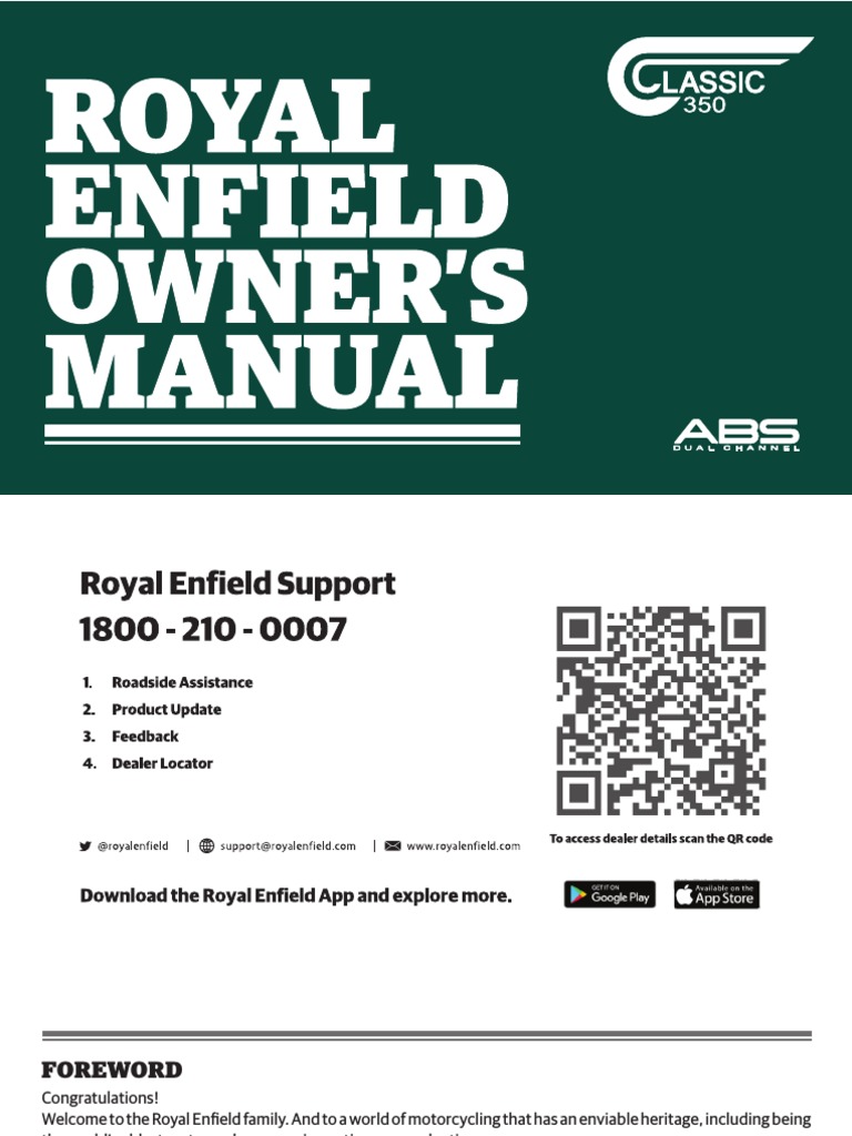 Classic 350 Owners Manual PDF Traffic Motorcycle