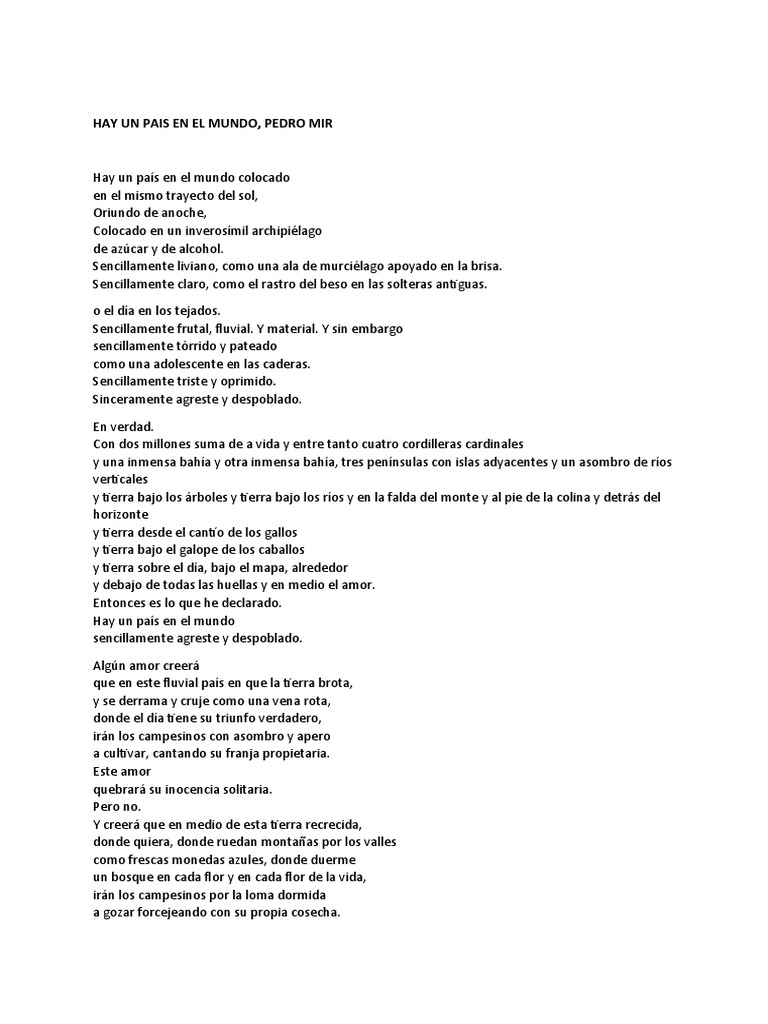 Hay un país en el mundo Pedro Mir PDF