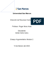 Ensayo Argumentativo 2 Dirección de Recursos Humanos