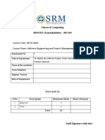 School of Computing SRM IST, Kattankulathur - 603 203