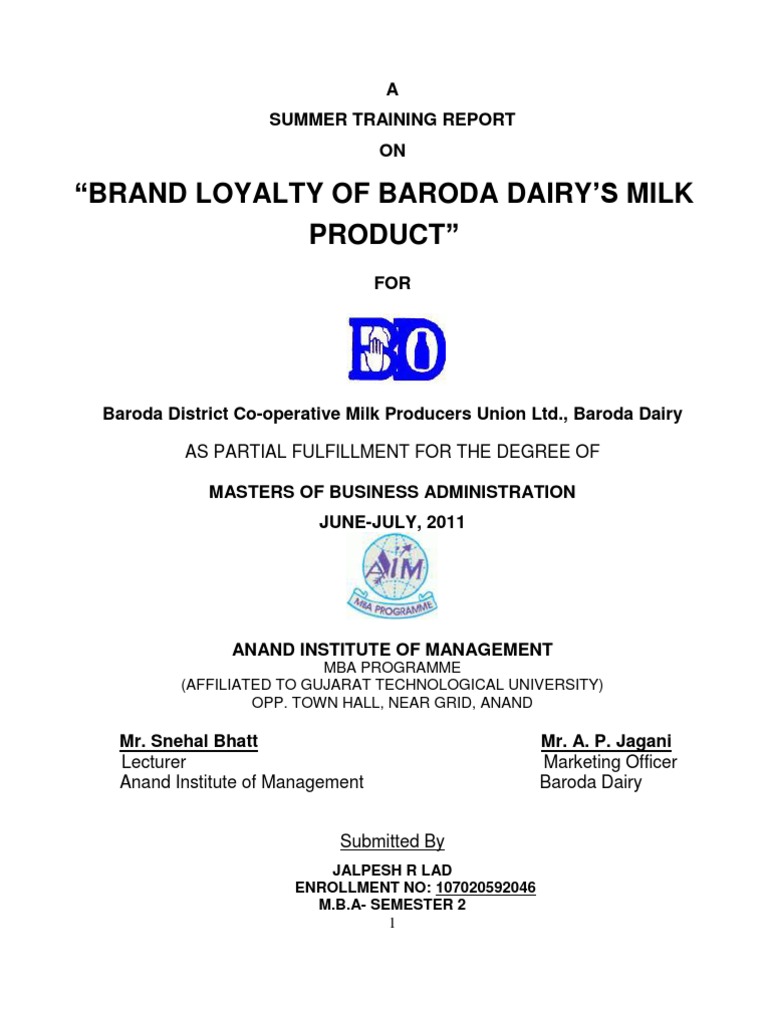 Baroda Dairy PDF Recruitment Marketing