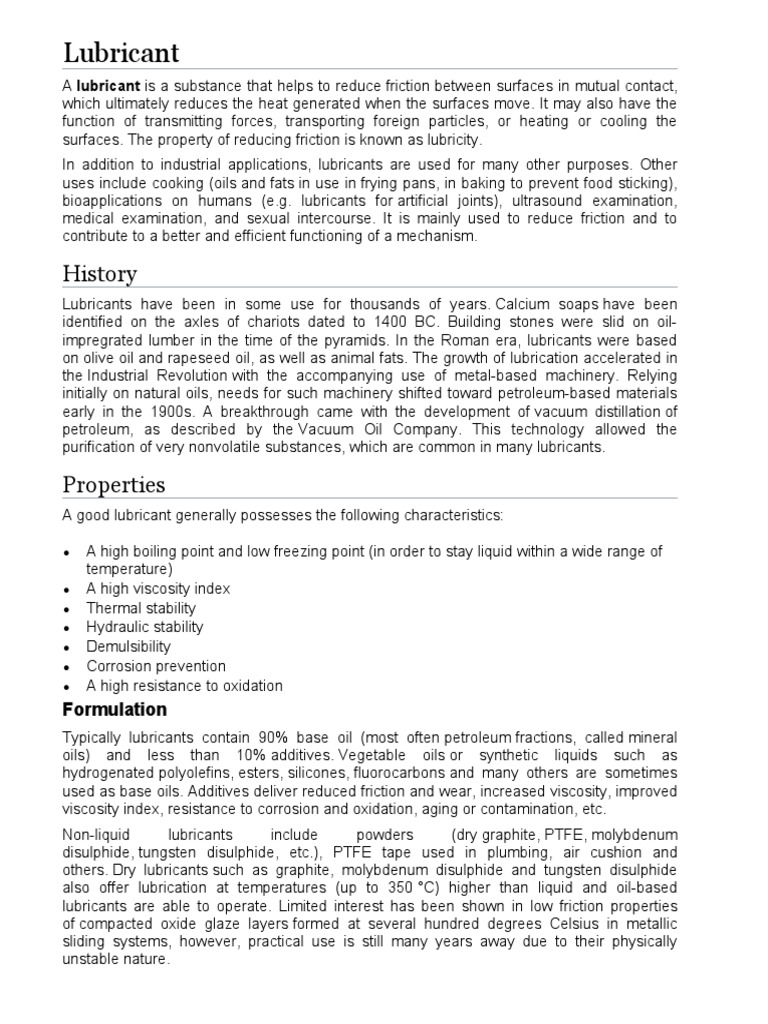 Lubricants PDF Lubricant Chemistry