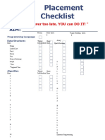 Placement Checklist