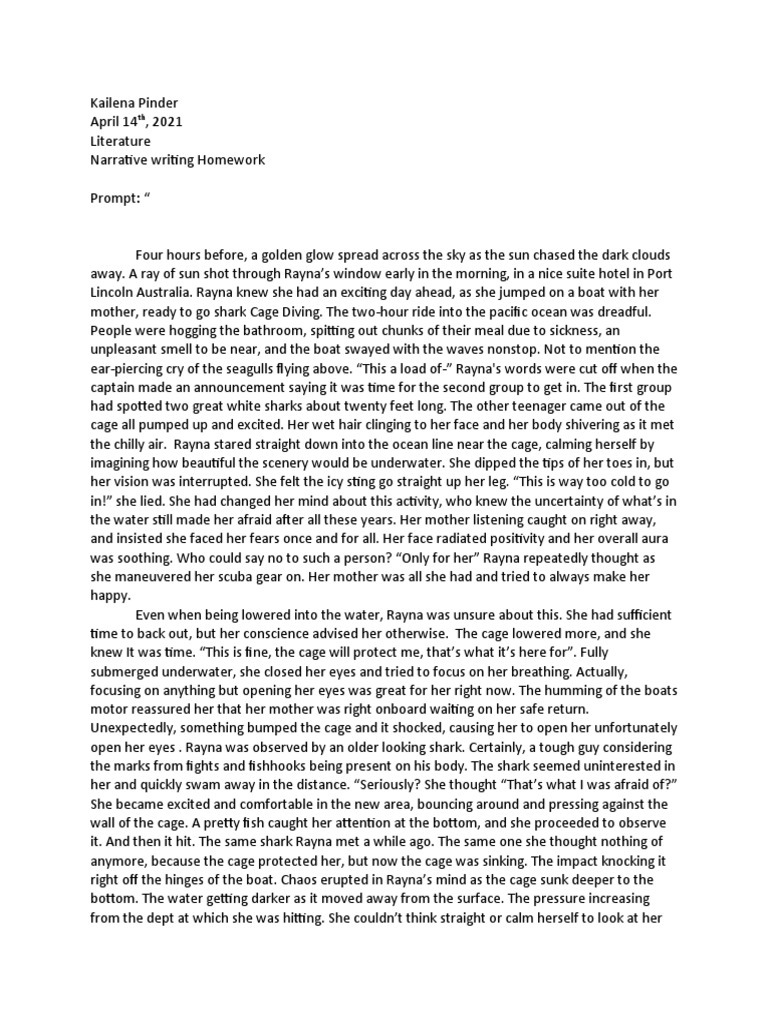 Gaitor Narrative Essay PDF Underwater Diving