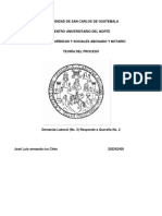 Teoría del Proceso. Demanda Laboral No. 3 Responde a Querella No. 2