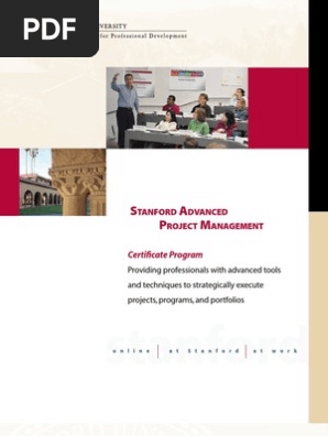 Stanford Advanced Project Management Brochure Strategic Management Project Management