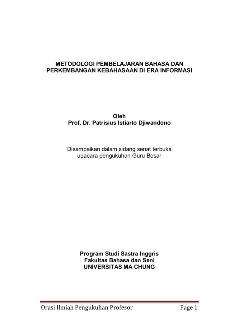 Naskah Pidato Pengukuhan Guru Besar | PDF