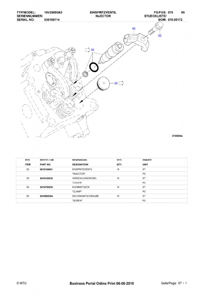 16V2000G63 injector PDF