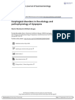 Esophageal Disorders in The Etiology and Pathophysiology of Dyspepsia