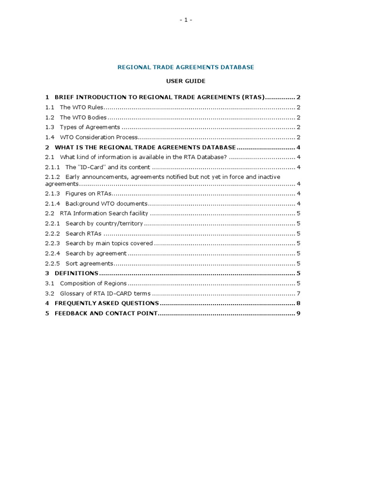 RTA in WTO | PDF | World Trade Organization | International Business