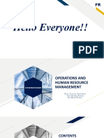 Operations and Human Resource Management Entrepreneur Report