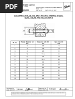 Clearance Holes Spot Facing Metric Fastenings