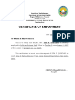 CerificateOfEmployment DEPED PErsonnel_2014