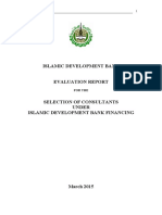 IsDB - Sample of Standard Evaluation Report For Selection of Consultants - March 2015