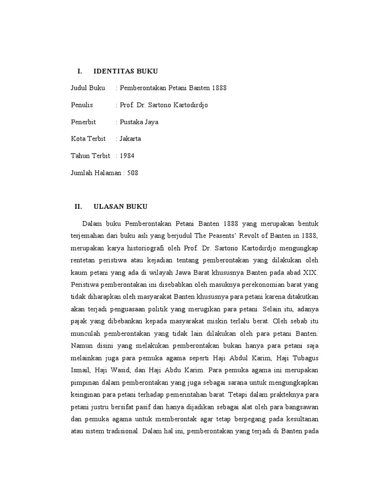 Pemberontakan Petani Banten 1888 | PDF