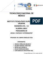 Problemas de álgebra lineal y matrices