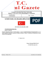 T.C. Resmî Gazete: Yürütme Ve İdare Bölümü