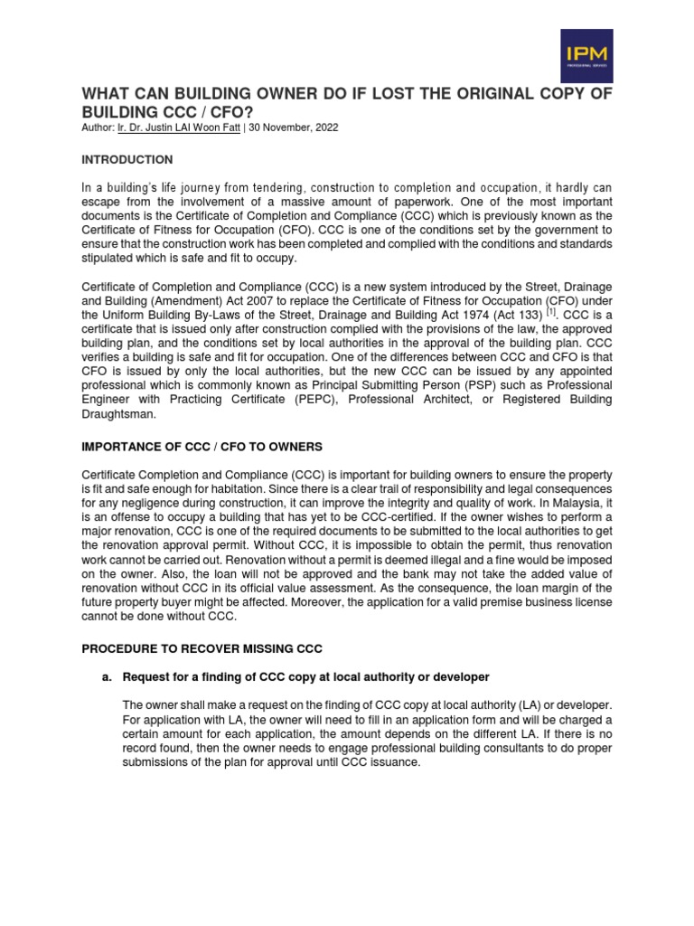 Recovering Lost Building CCC/CFO | PDF | Justice | Crime & Violence