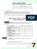 Learner's Activity Sheet: Mga Katangian, Gamit, at Tunguhin NG Isip at Kilos-Loob