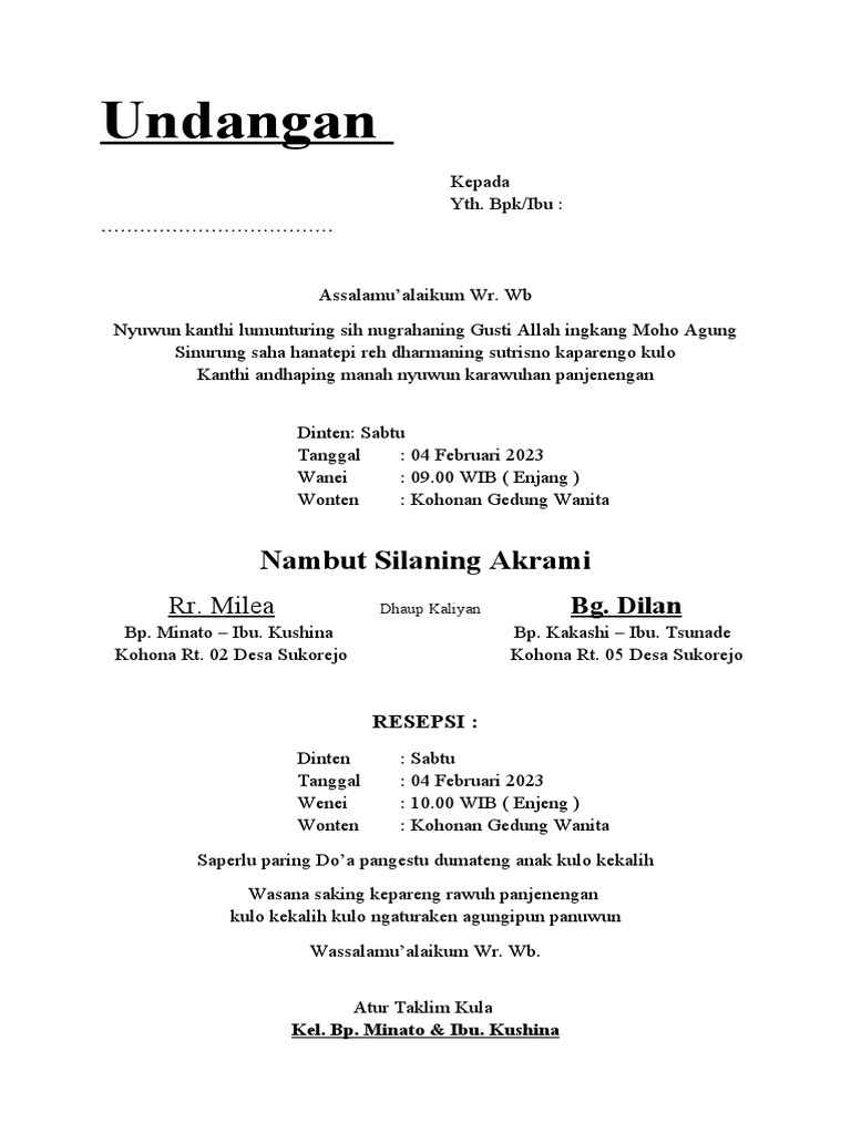 Undangan jawa | PDF