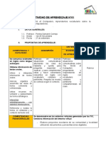 Act. de Aprendizaje N°01 - 1ero Secundaria