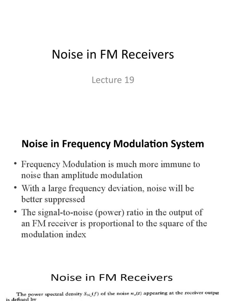 Lecture 19 Noise in FM Receivers PDF