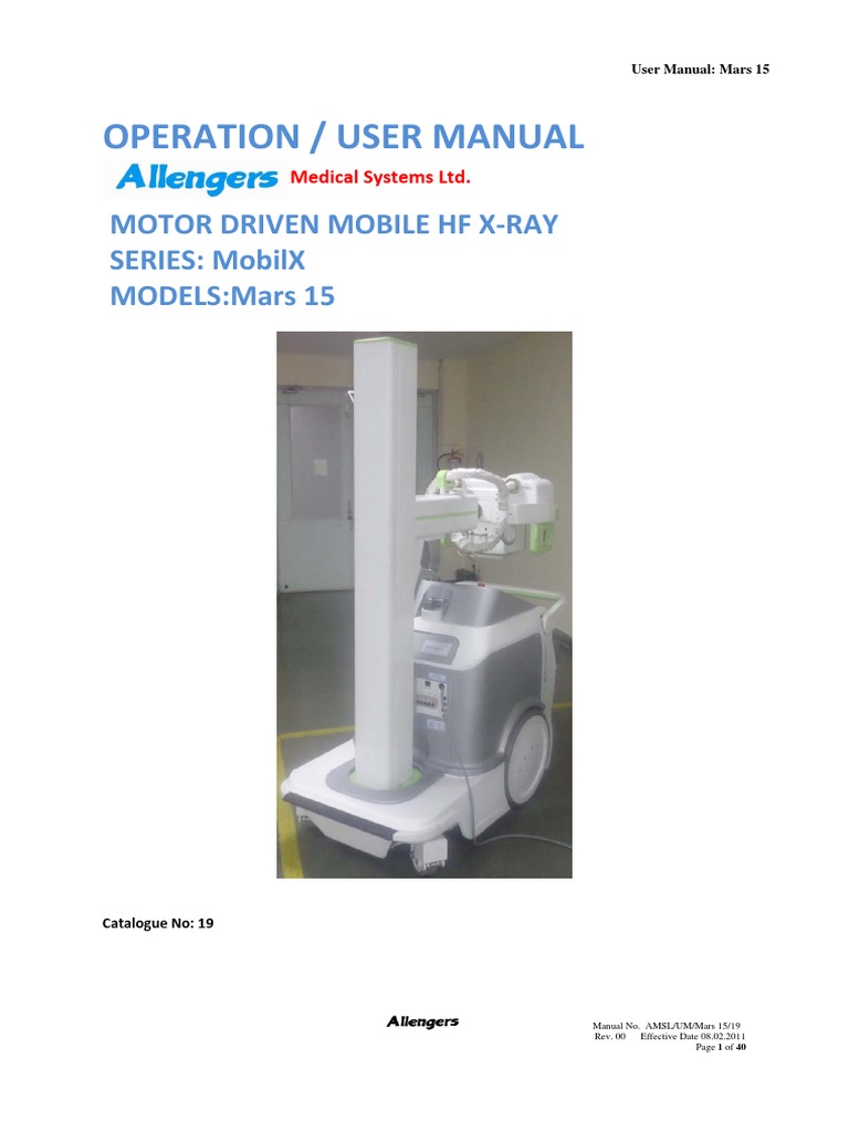 Mars 15 User Manual for X-Ray Machine | PDF | Ionizing Radiation ...