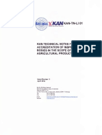KAN-TN-LI 01 KAN Technical Notes For The Accreditation of Inspection Bodies in The Scope of Agricultu