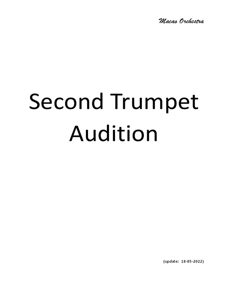 SecondTrumpet Audition 2023 PDF Orchestras Concerto