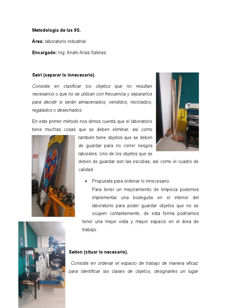 Implementación de la Metodología 9S | PDF | Laboratorios | Planificación