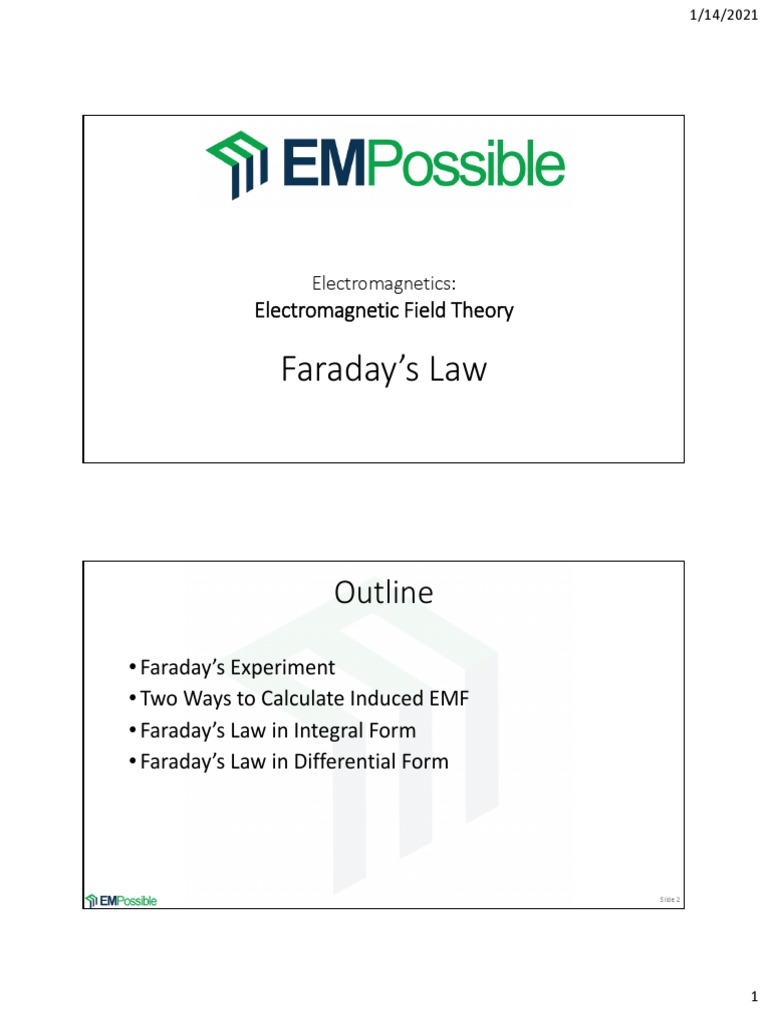Lecture Faradays Law | PDF | Electromagnetic Induction | Magnetic Field