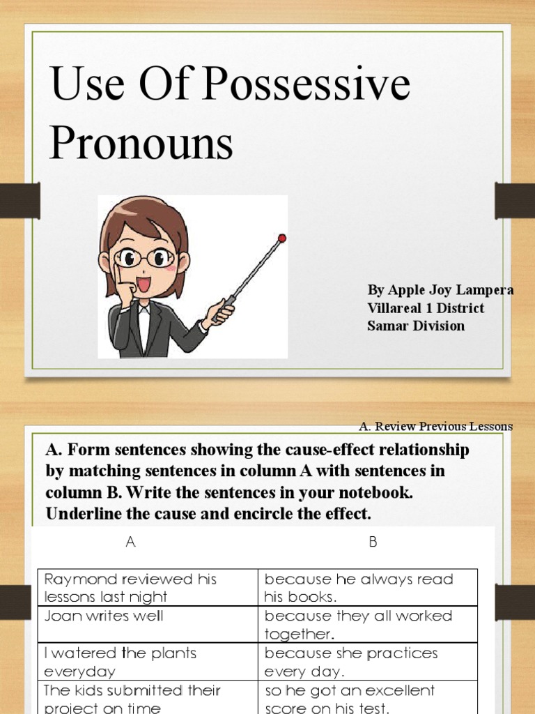 COT PPT ENGLISH 3 Possessive Pronoun by Sir Rei L. Marasigan