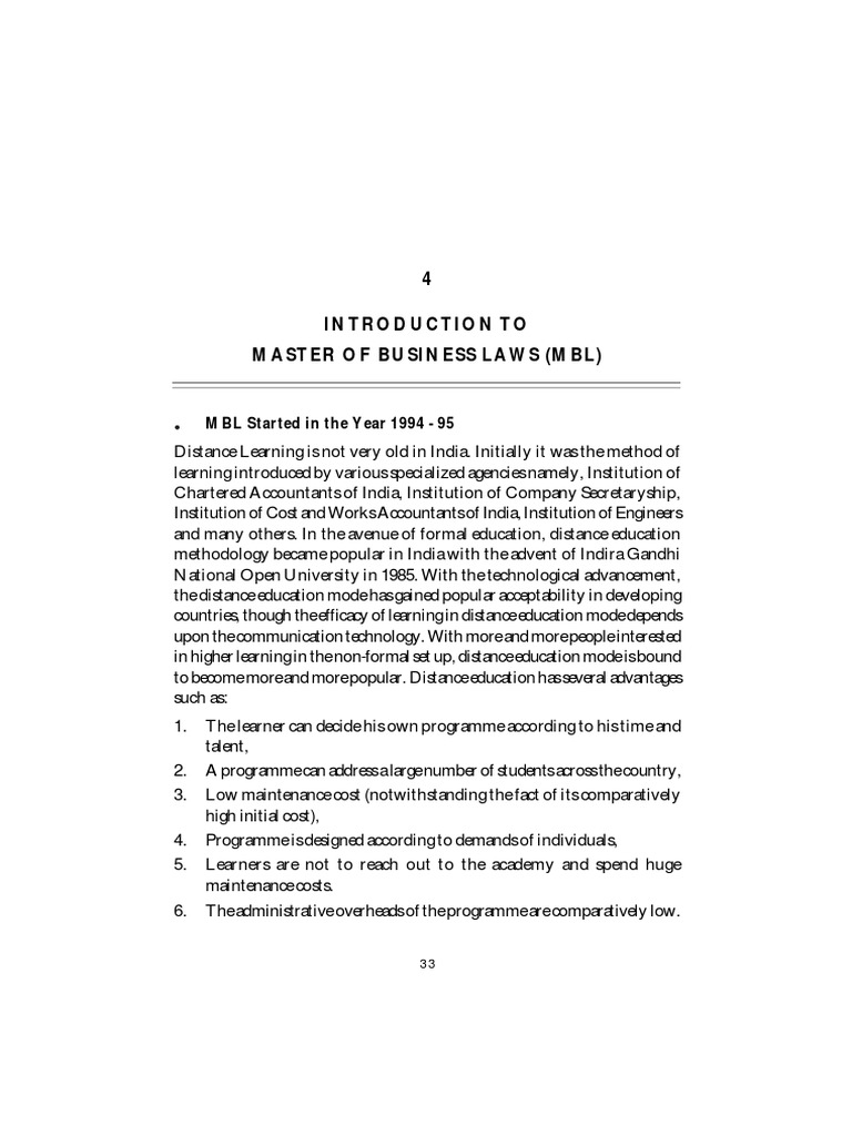 Overview of Master of Business Laws (MBL) | PDF | Reserve Bank Of India ...