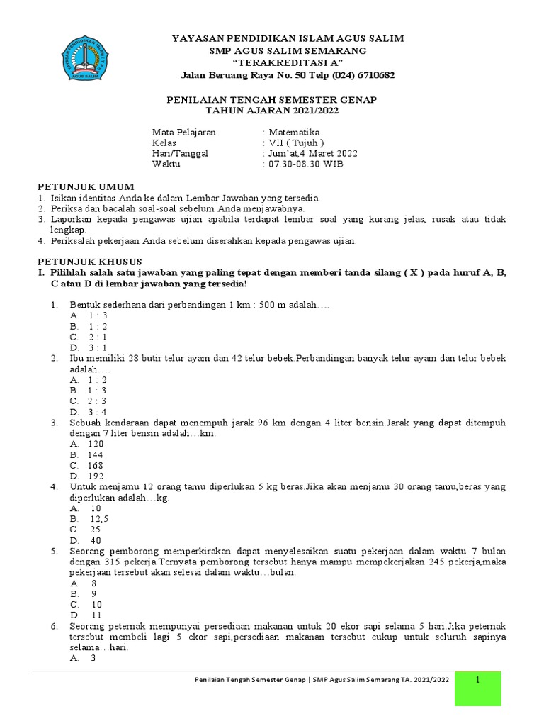 Matematika Kelas 7 Pdf