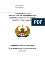 Kerangka Acuan (Tor) Program Keselamatan Dan Kesehatan (Pemeriksaan Kesehatan Pra-Pegawai) Rumkit Tk. Ii 07.05.01 Pelamonia